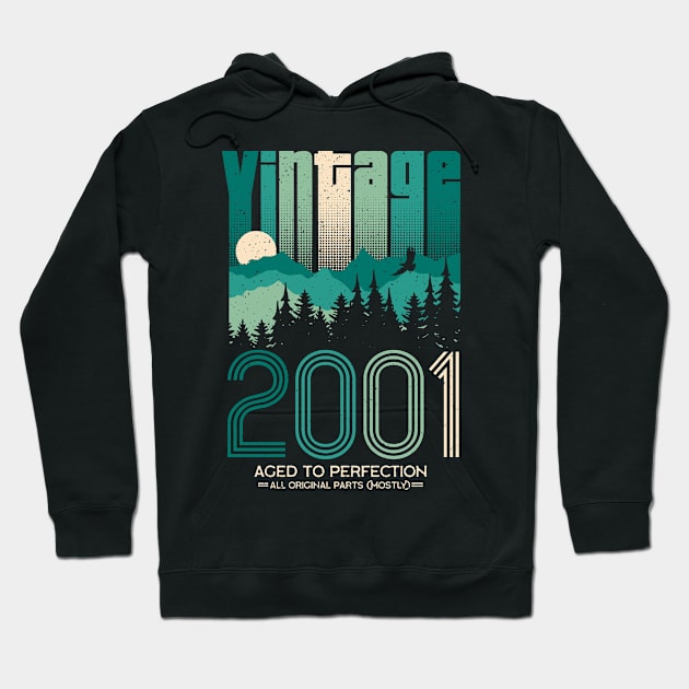 Vintage 2001 20th Birthday Twenty Years Gift Hoodie by Cheesybee